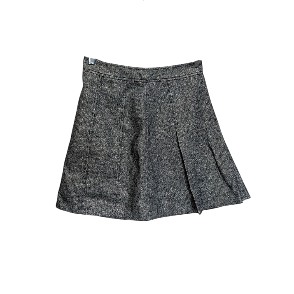 Massimo Dutti Cotton Wool Blend Gold Gray A-Line Skirt Size Small